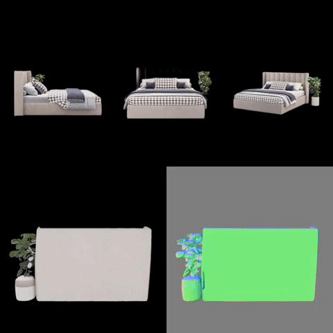Example of a 3D model reconstructed from a 2D image using FurniMesh's technology
