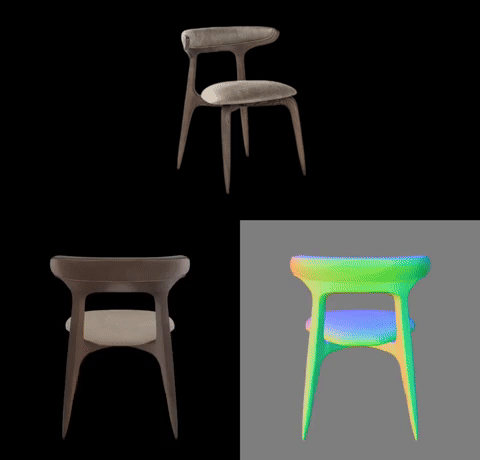 Example of a 3D model reconstructed from a 2D image using FurniMesh's technology